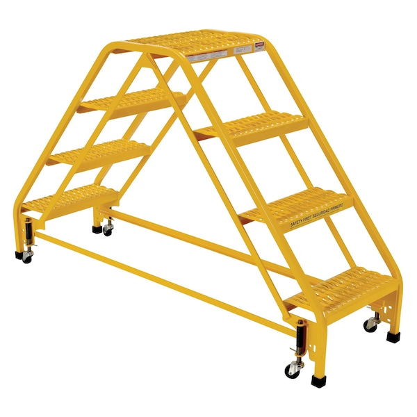 3.33 ft Grip Strut Steel Stepladder W/ Casters